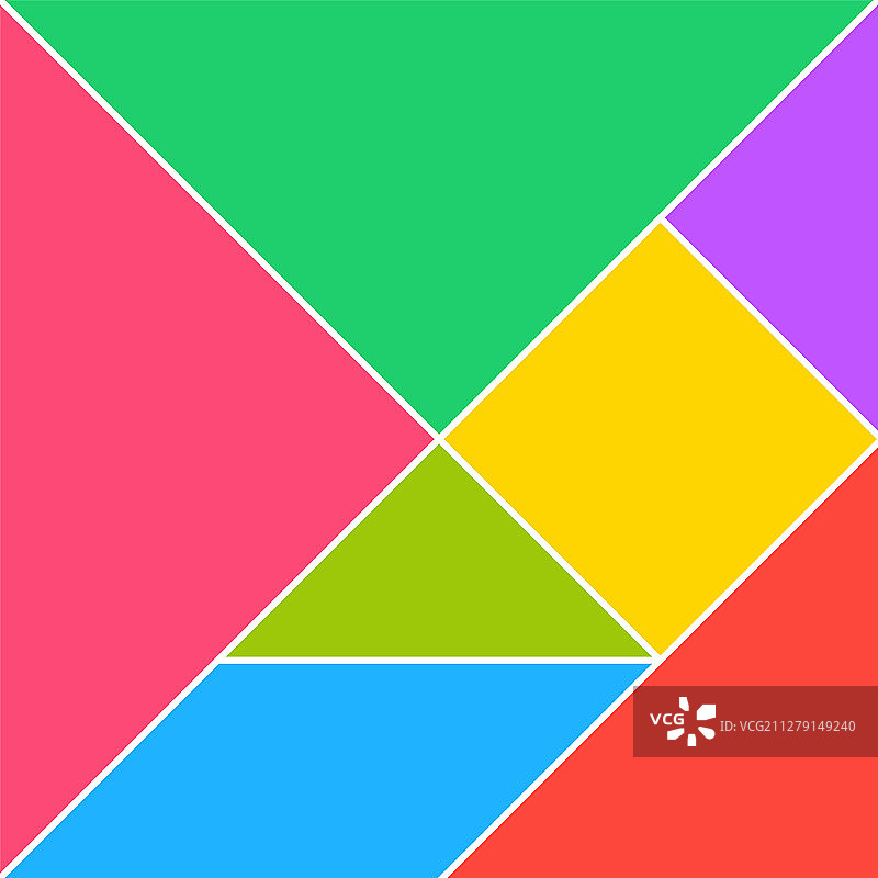 七巧板拼图正方形三角形图片素材