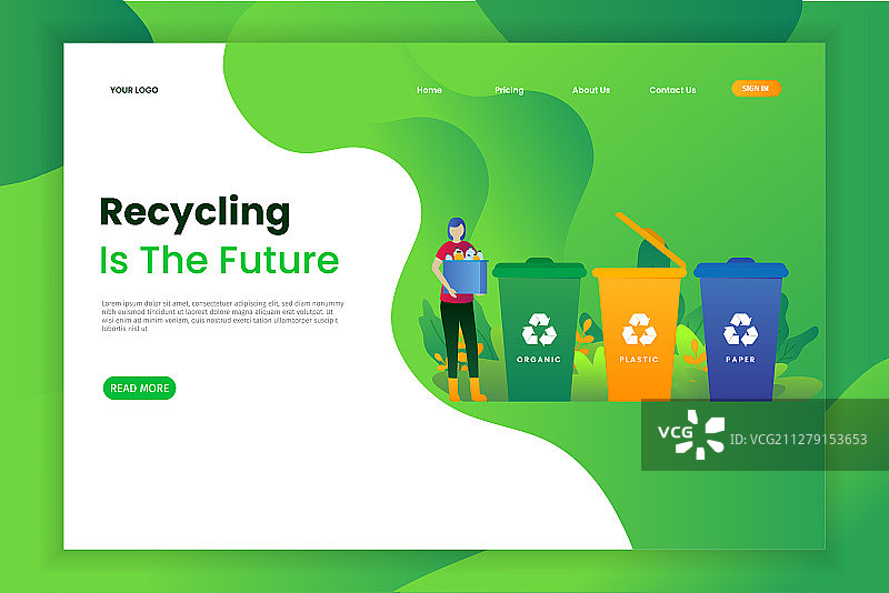 垃圾分类回收登录页图片素材