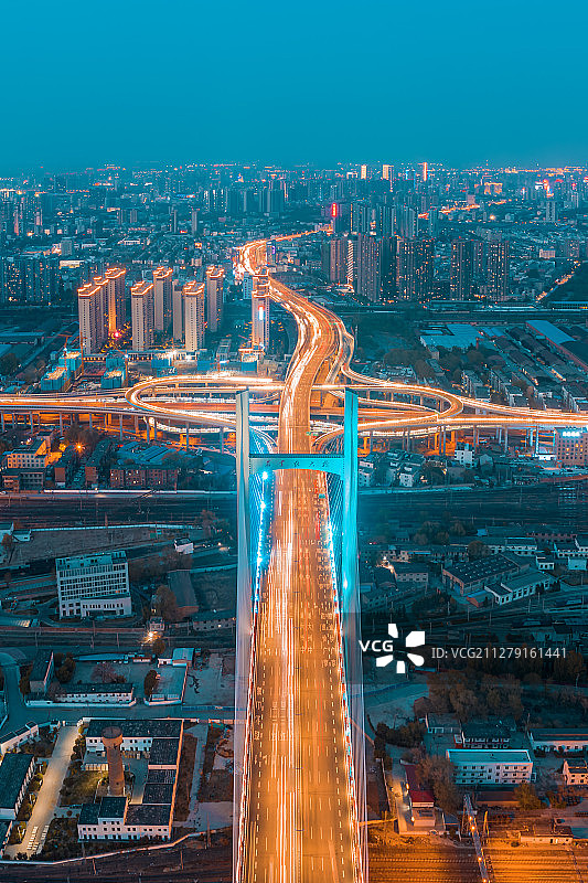 郑州农业路立交桥夜景图片素材
