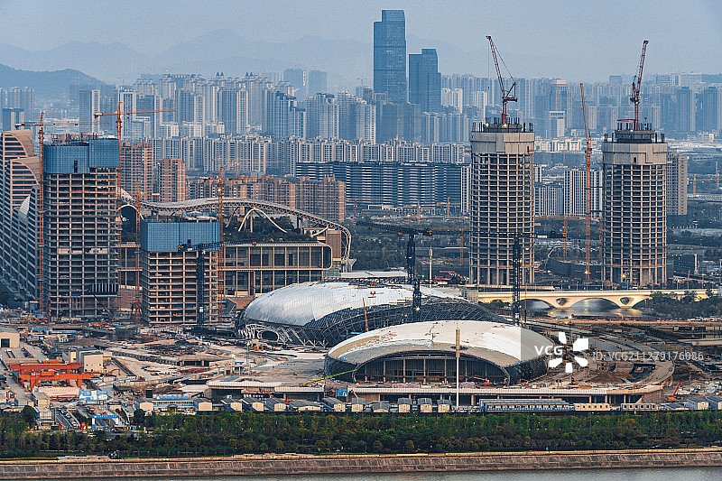 杭州亚运会游泳馆日景图片素材