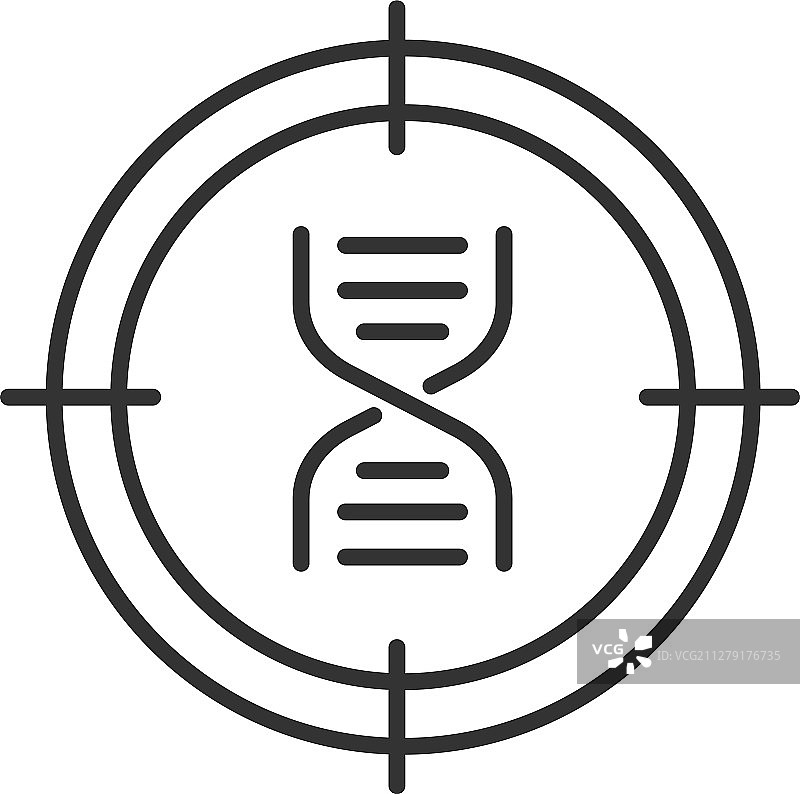 DNA链线性目标图标图片素材