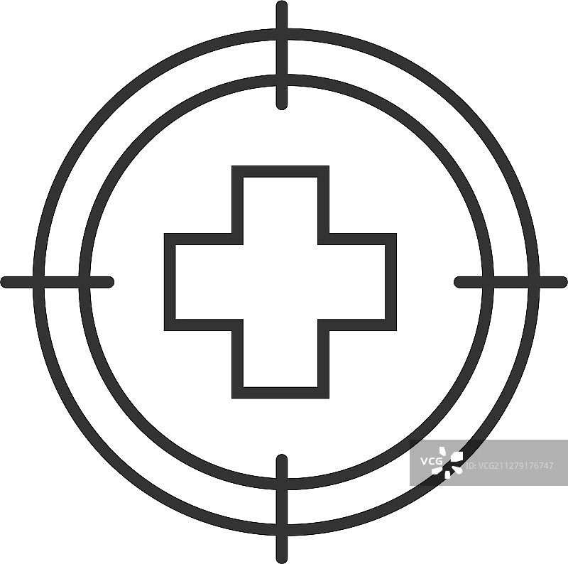 医疗十字线性目标图标图片素材