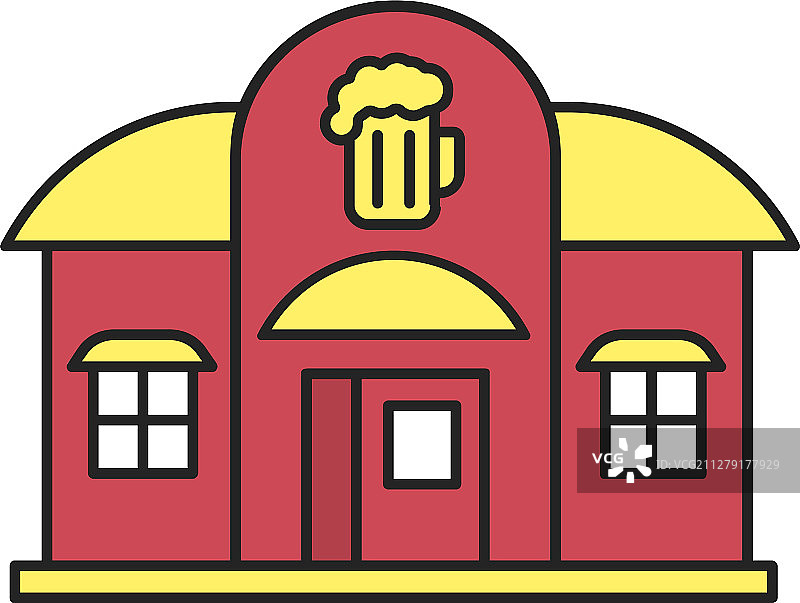啤酒馆彩色图标图片素材