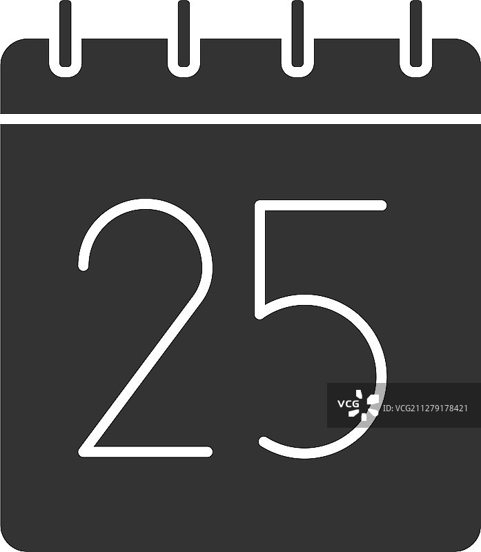 每月二十五日字形图标图片素材