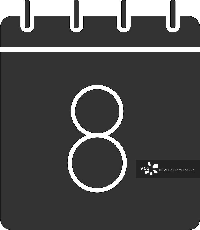 每月8号字形图标图片素材