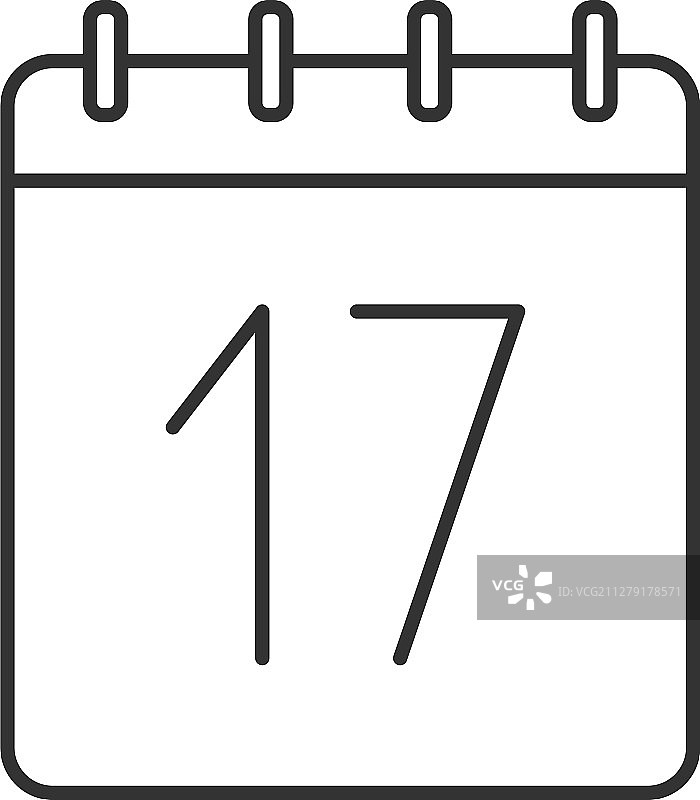 每月17日线性图标图片素材