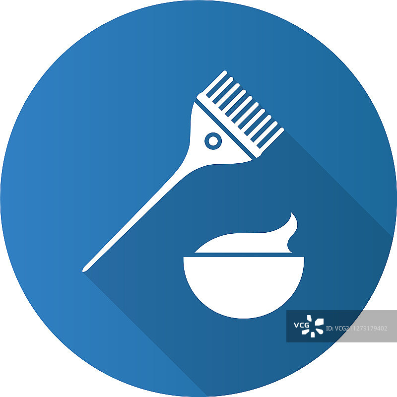 染发套装扁平设计长阴影图案图标图片素材