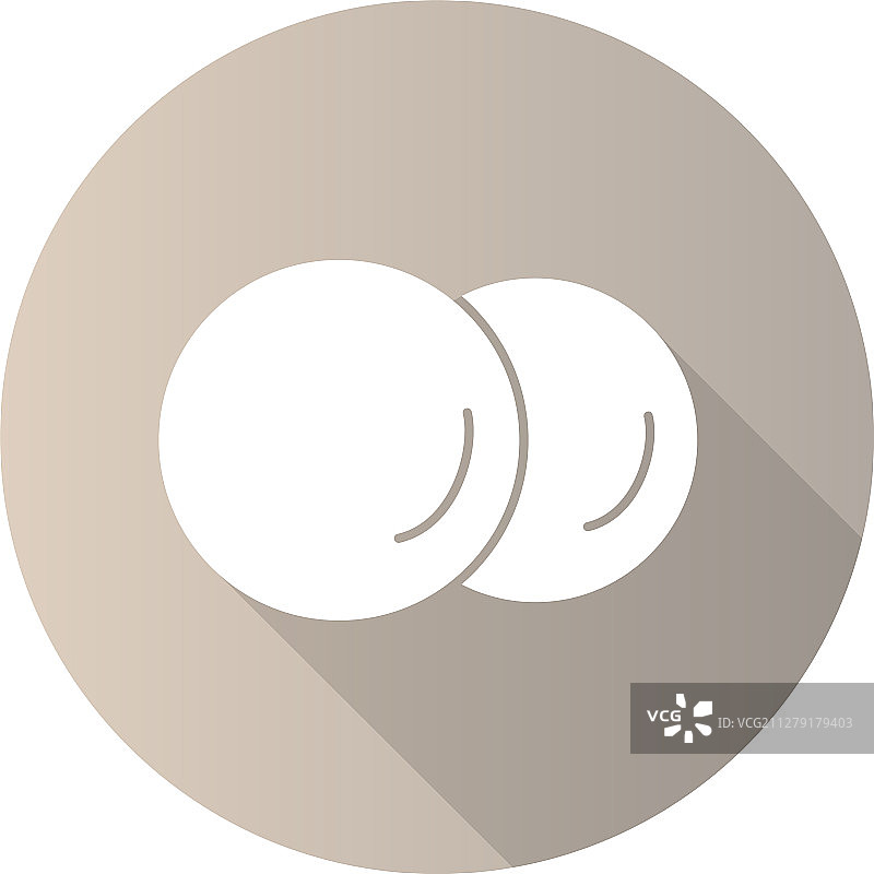 化妆棉扁平设计长阴影字形图标图片素材