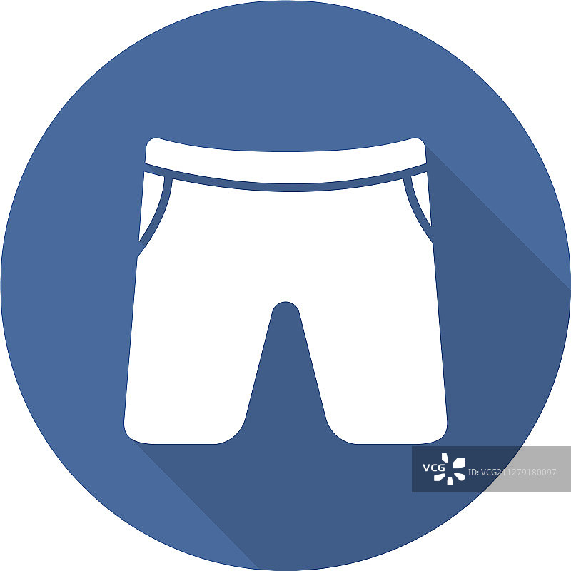 泳裤扁平风格长阴影图标图片素材