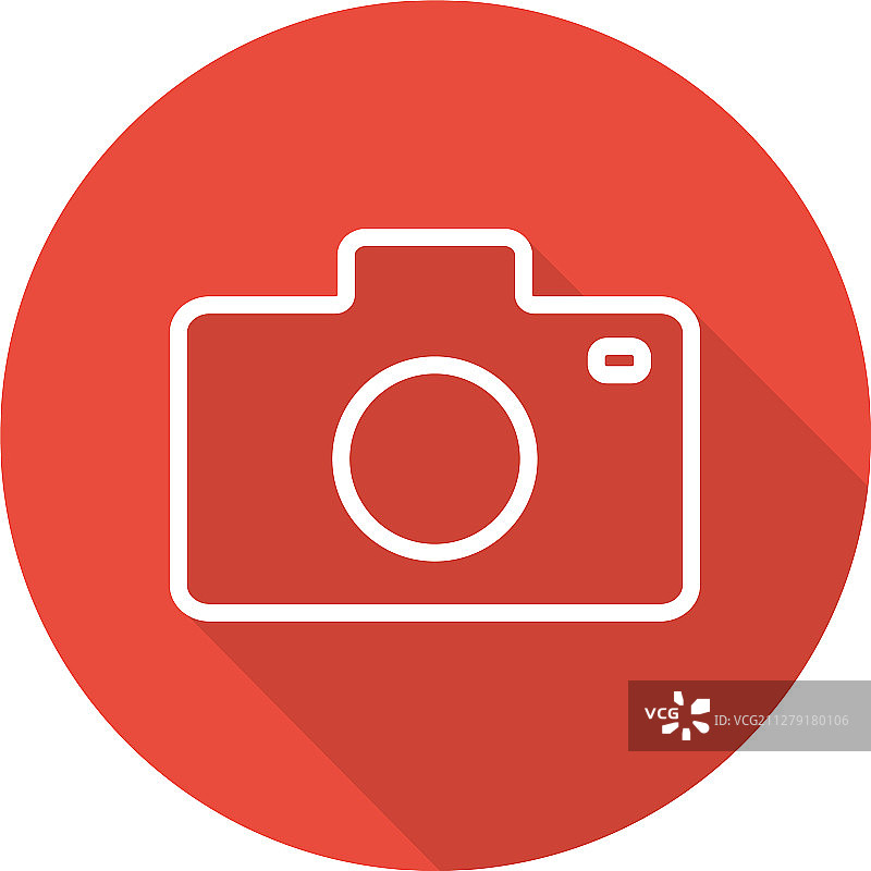 照相机扁平线性长阴影图标图片素材