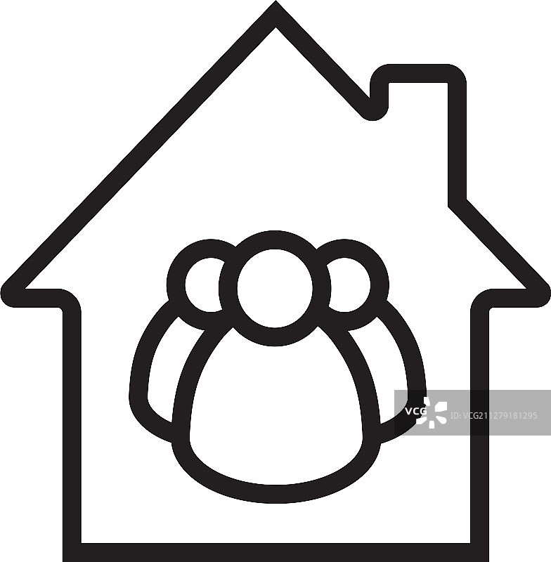 家庭住宅线性图标图片素材