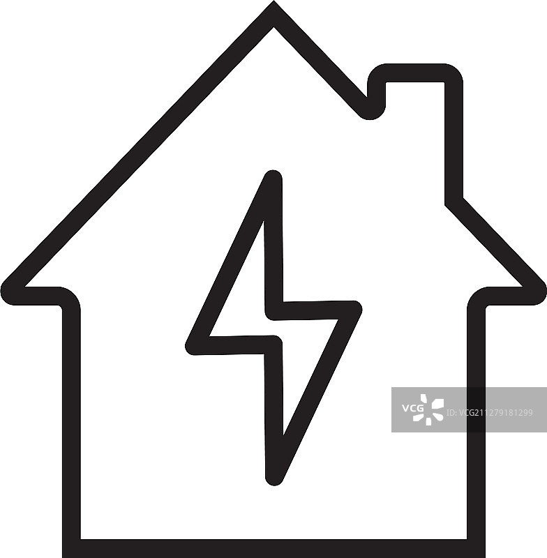 家庭电气化线性图标图片素材