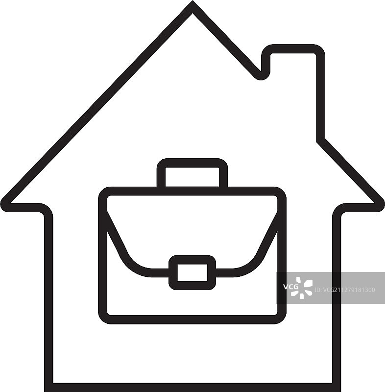 家庭办公室线性图标图片素材