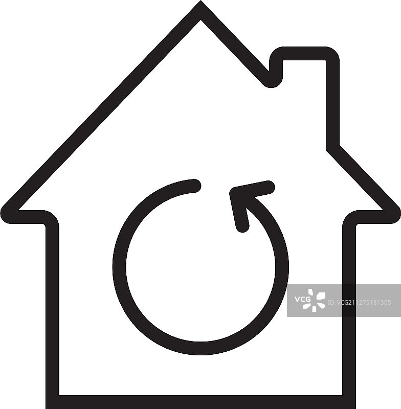 房屋翻新线性图标图片素材