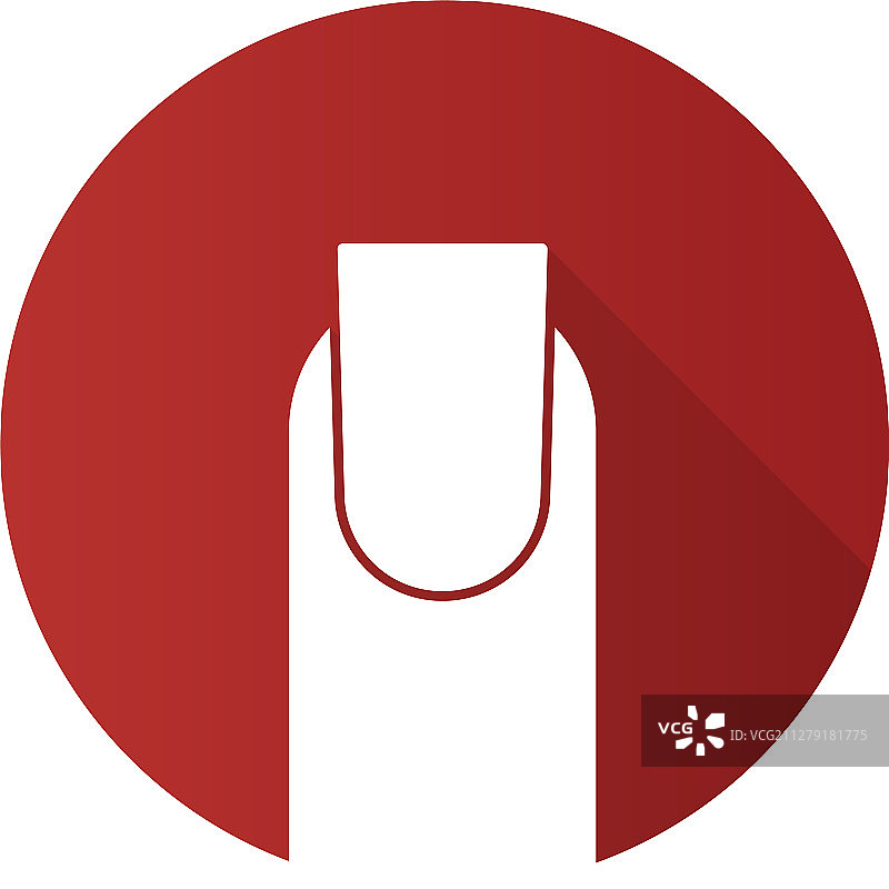 方形指甲扁平设计长阴影图标图片素材