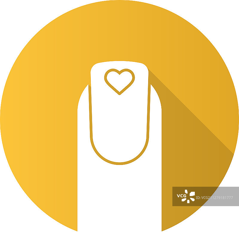 美甲扁平设计长阴影图标图片素材