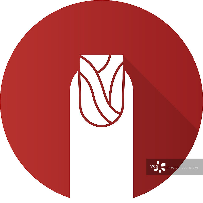 水波纹杏仁美甲图片素材