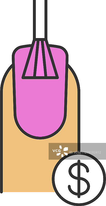 美甲沙龙服务价格彩色图标图片素材