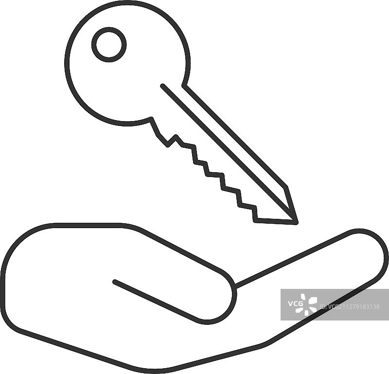 手持钥匙线性图标图片素材