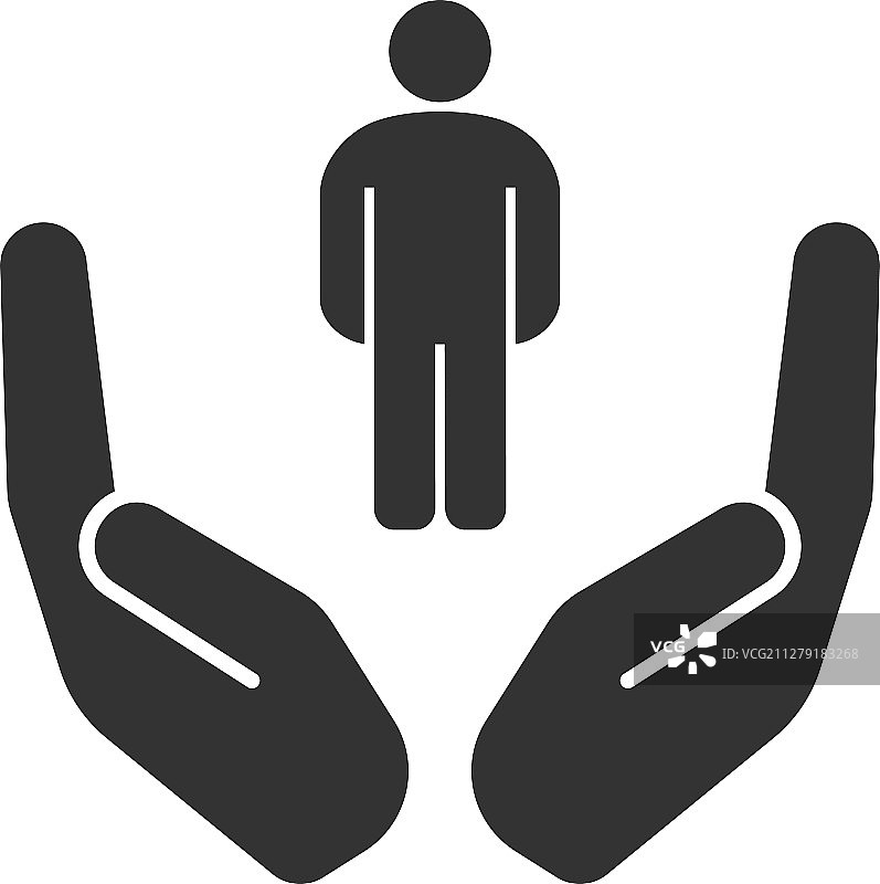 带有手形符号的张开手掌图片素材