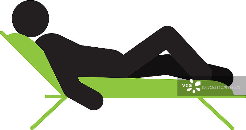 躺椅上的男子轮廓图标图片素材