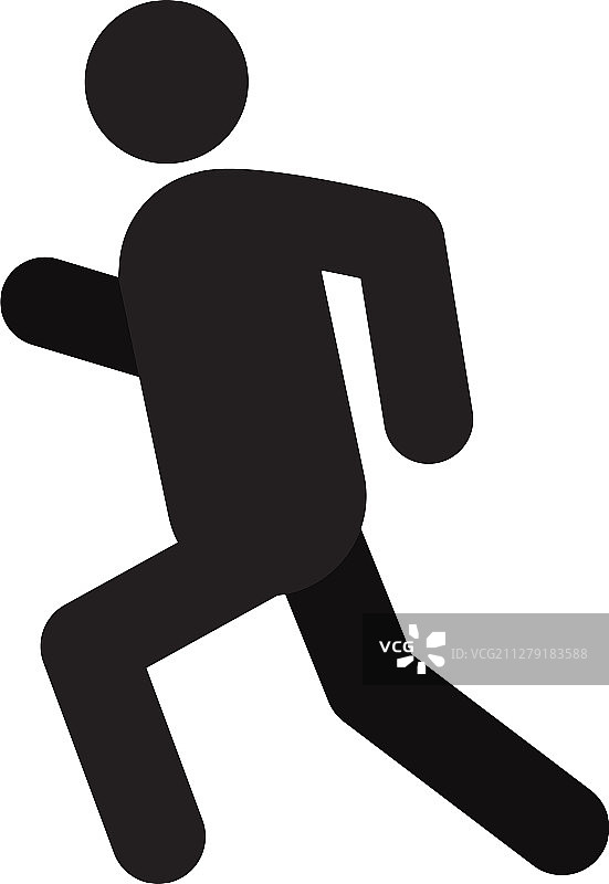 奔跑的人剪影图标图片素材