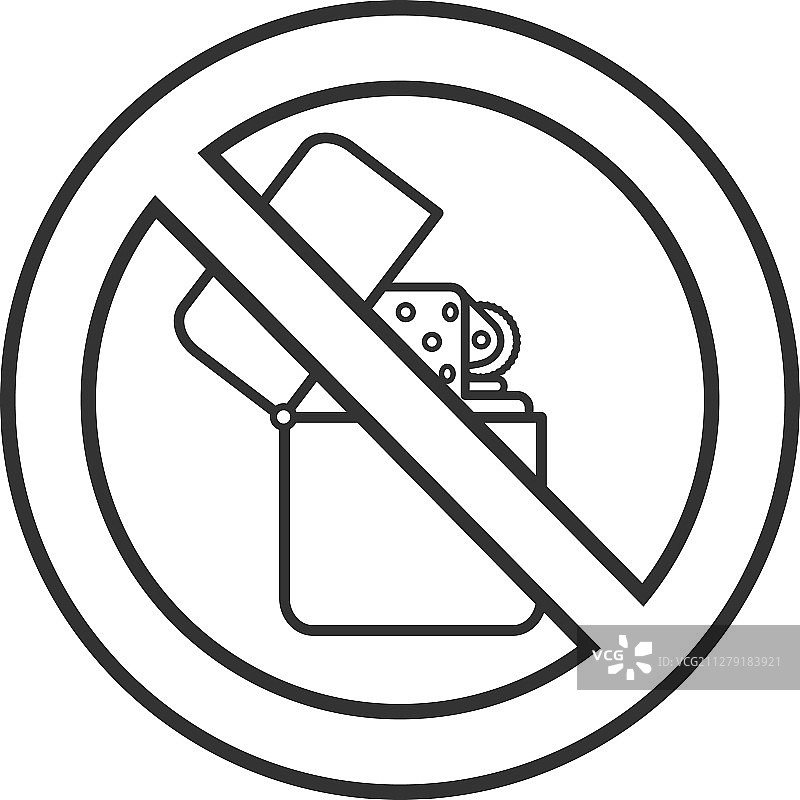 禁止使用打火机标志线性图标图片素材