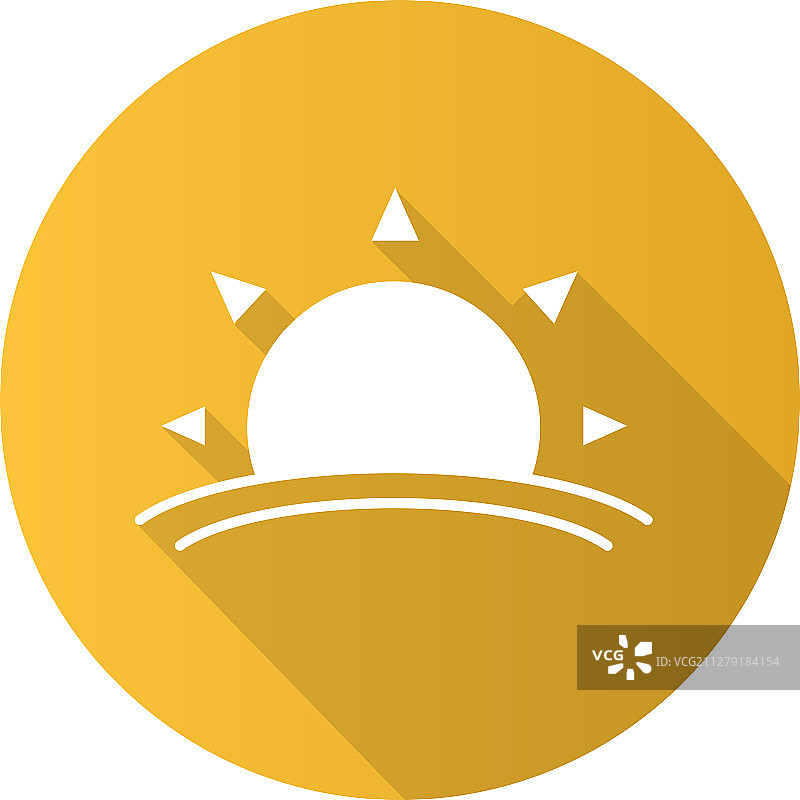 旭日扁平设计长阴影图标图片素材