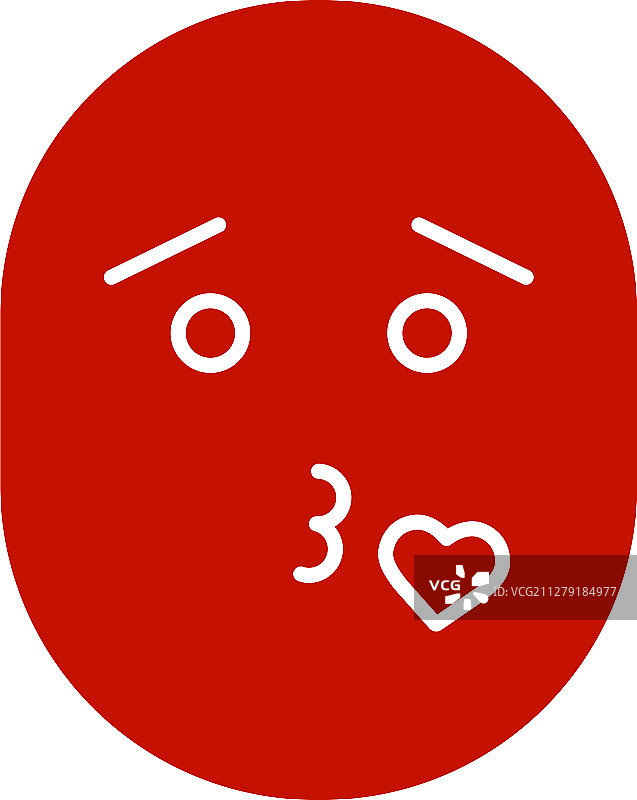 微笑飞吻符号彩色图标图片素材