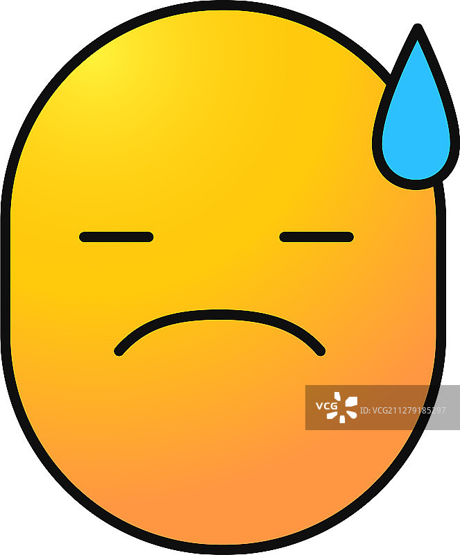 冒冷汗的彩色图标图片素材