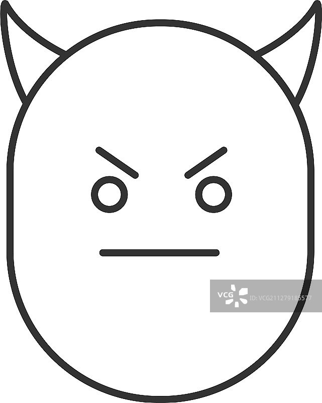 恶魔微笑线性图标图片素材