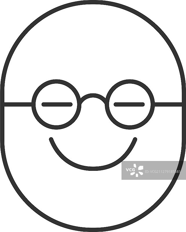 聪明的笑脸线性图标图片素材
