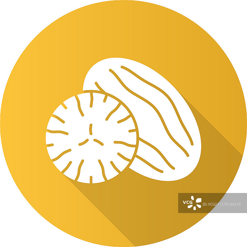 肉豆蔻扁平设计长阴影标志符号图片素材