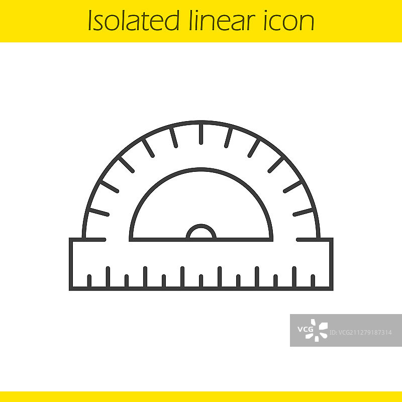 学校量角器线性图标图片素材