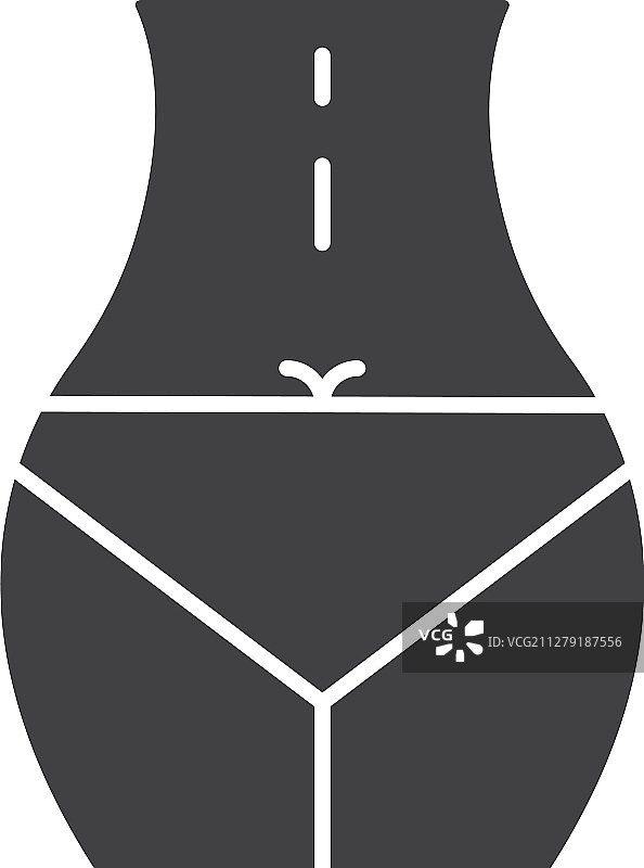 女士腰部轮廓图标图片素材