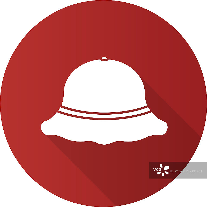 渔夫帽子扁平设计长阴影标志图标图片素材