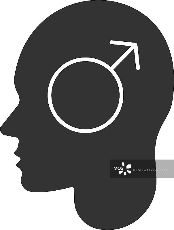 人头与男性符号内部标志图标图片素材