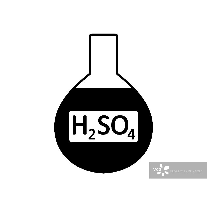 含硫酸的实验室玻璃器皿图片素材