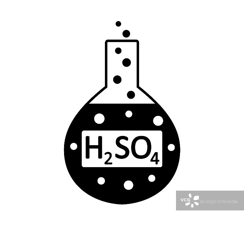 含硫酸的实验室玻璃器皿图片素材