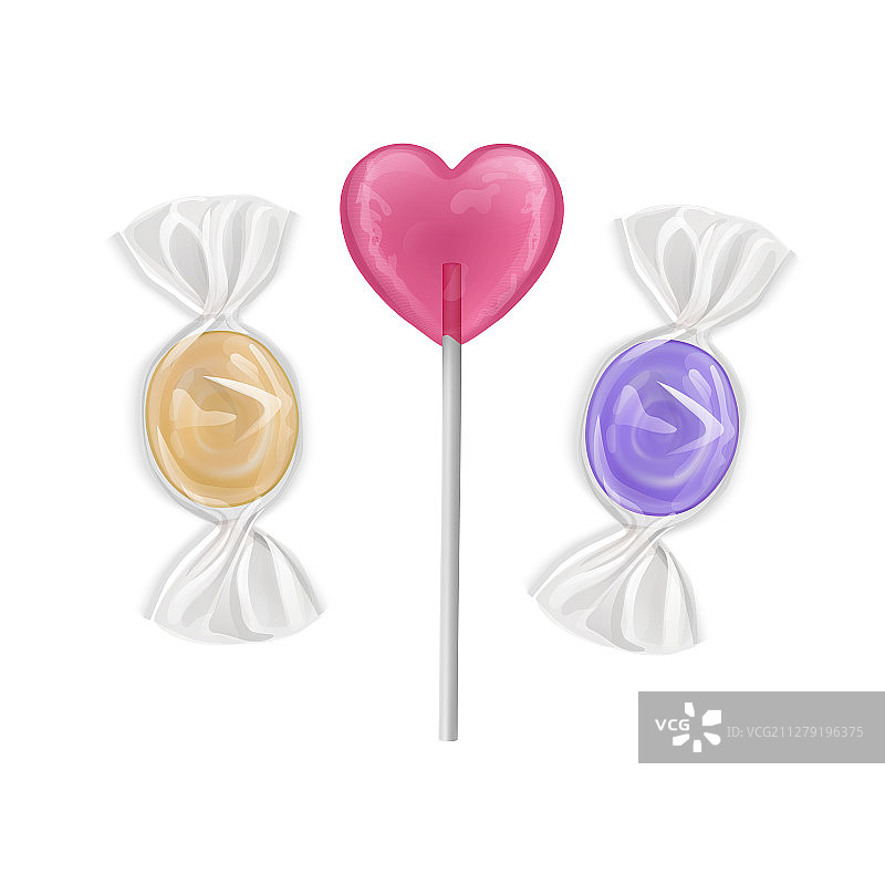 彩色甜味棒棒糖糖果形状套装图片素材