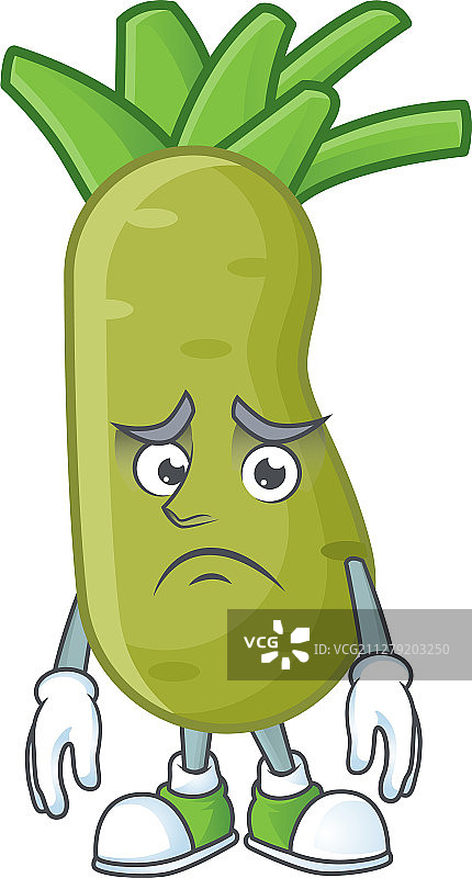 害怕的山葵卡通人物吉祥物设计图片素材