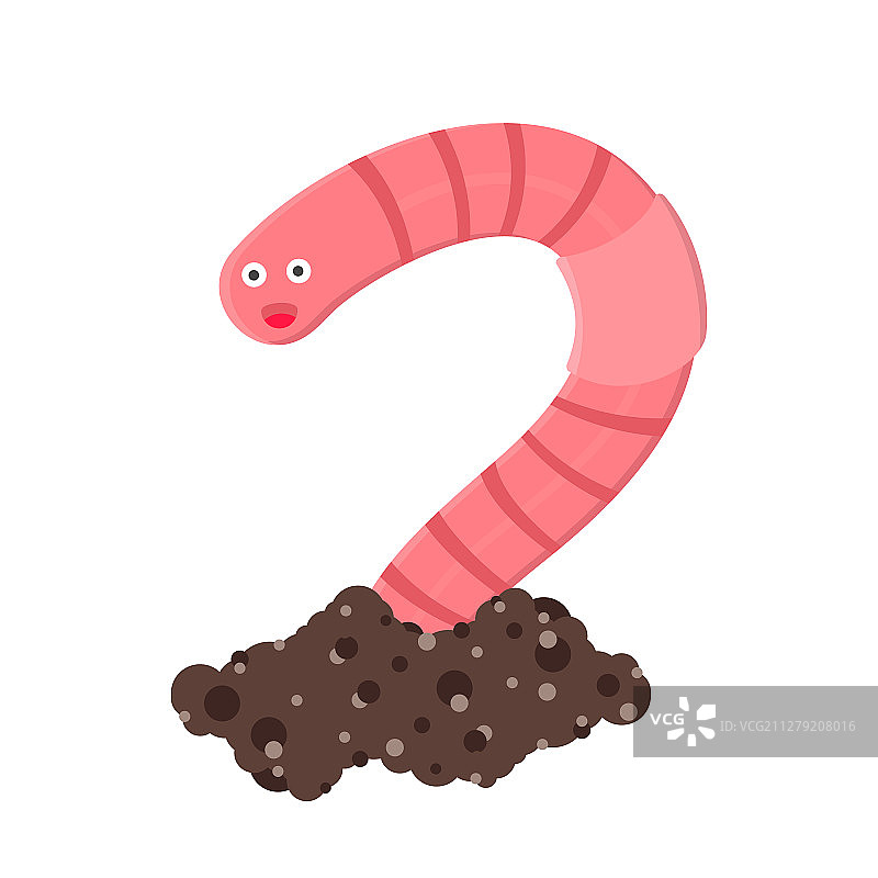 带叹息的蚯蚓卡通角色图标图片素材