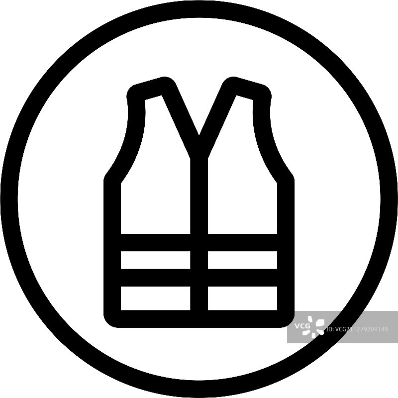 隔离轮廓的防护背心图标图片素材