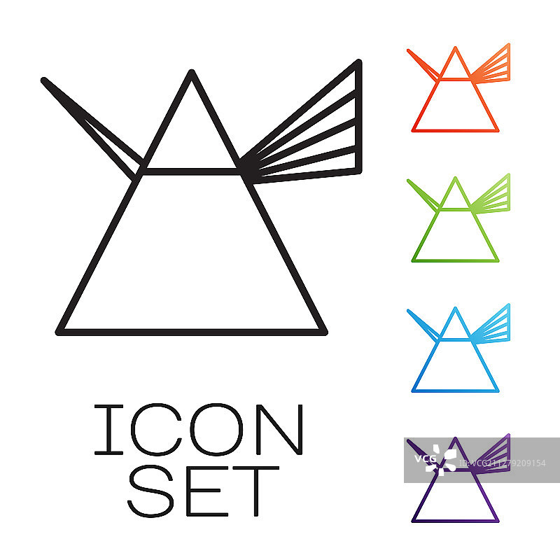 黑色线条棱镜光线图标图片素材