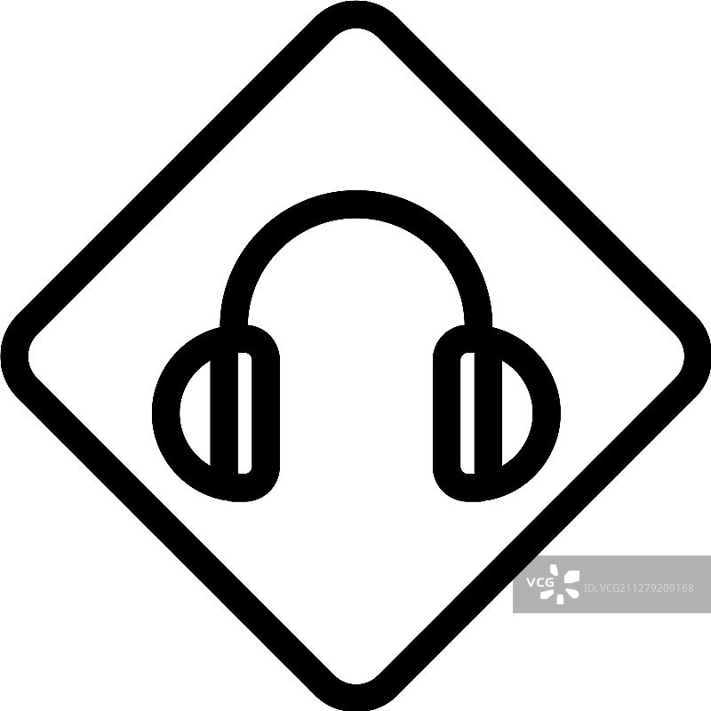 隔离的防护耳机图标图片素材