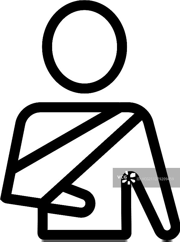 男人和骨折手臂图标轮廓图片素材
