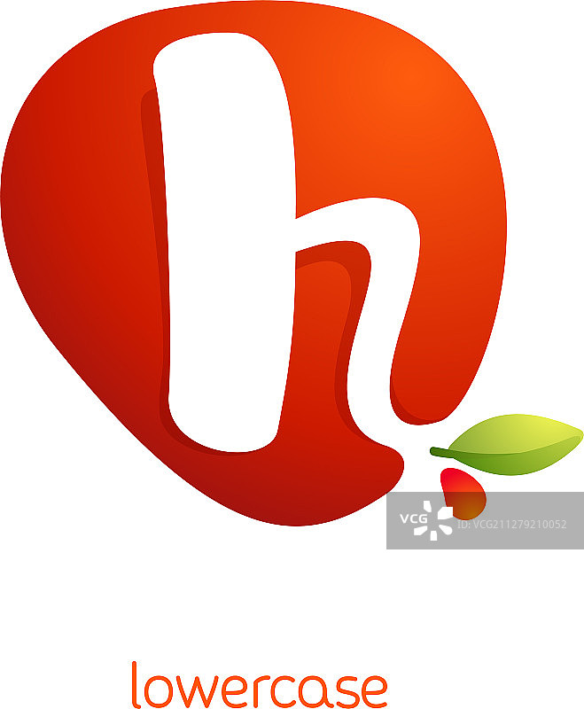 果汁飞溅中的小写字母h标志图片素材