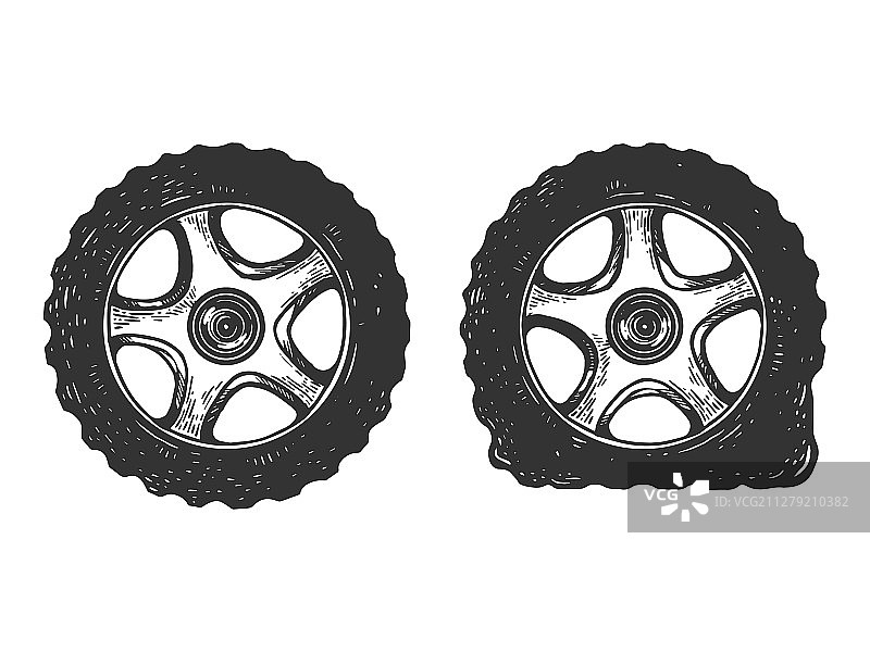 正常和瘪胎素描雕刻图片素材