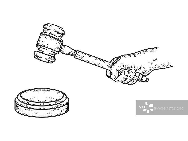 法槌素描图片素材