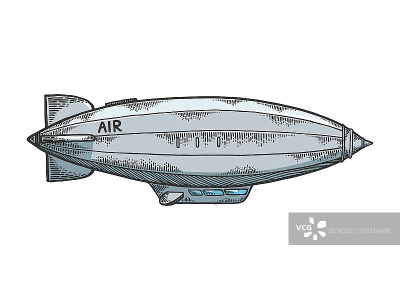 飞艇素描雕刻图片素材